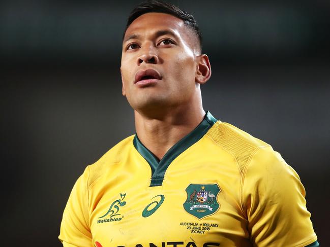 Sacked Wallaby Israel Folau doesn’t feel he has been treated fairly by Rugby Australia. Picture: Getty Images