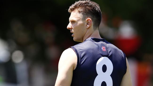 Jake Lever at his first Melbourne training session. Picture: Michael Klein