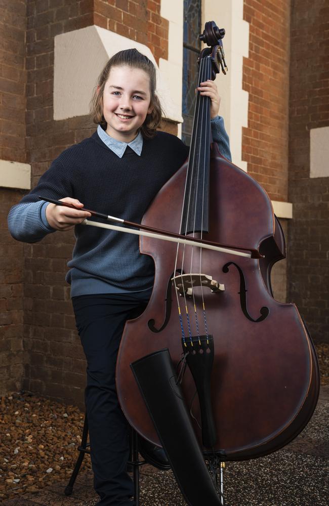 Theo Law of Rangeville State School before competing in the All-Age graded string solo grade two section of the 78th City of Toowoomba Eisteddfod at The Empire, Friday, July 26, 2024. Picture: Kevin Farmer