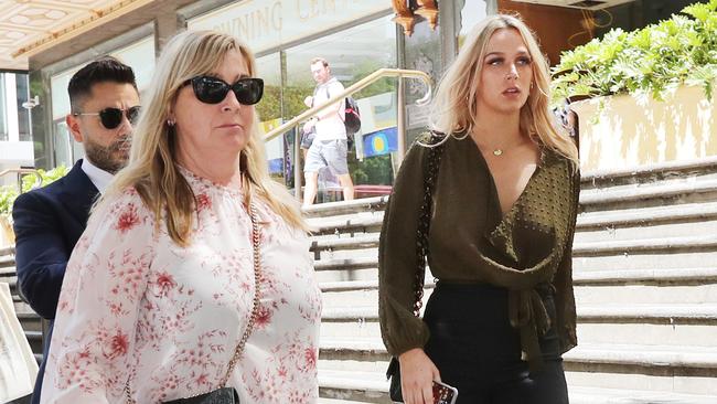 Karen Yerbury (left) and her daughter Regan Yerbury who are defending allegations that they fraudulently claimed a $30,000 insurance payout. Picture: Richard Dobson