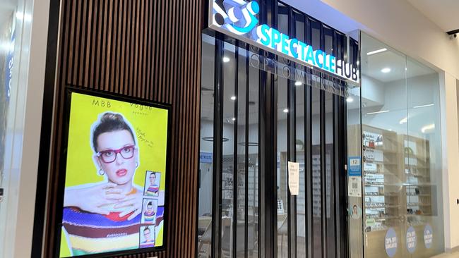 Spectacle Hub optometrist, at CS Square shopping centre in Caroline Springs is a Tier 1 exposure site. Picture: Jay Town