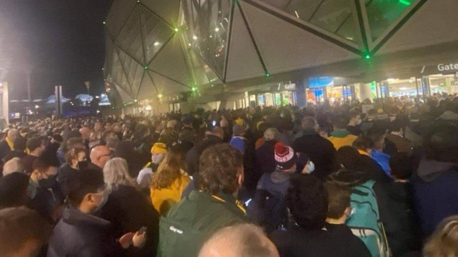 Wallabies vs France match at AAMI park saw crowds of maskless fans before lockdown. Picture: Brianna Travers.