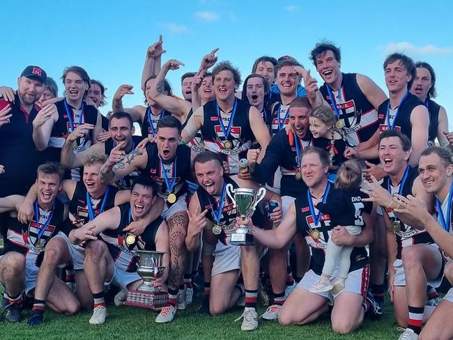 Millicent celebrates its 2023 Western Border FL premiership. Picture: Western Border Football League