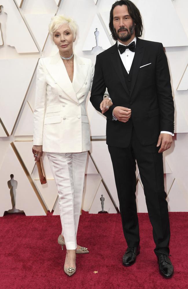 Keanu Reeves and his mother, Patricia Taylor (left). Picture: AP