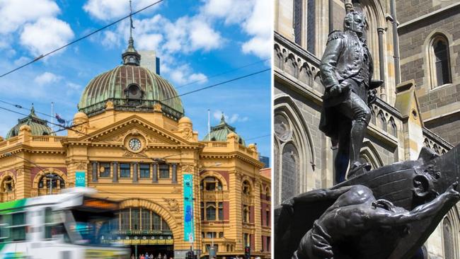 Flinders St is among the Victorian landmarks named for Matthew Flinders. His statue stands outside St Paul’s Cathedral.