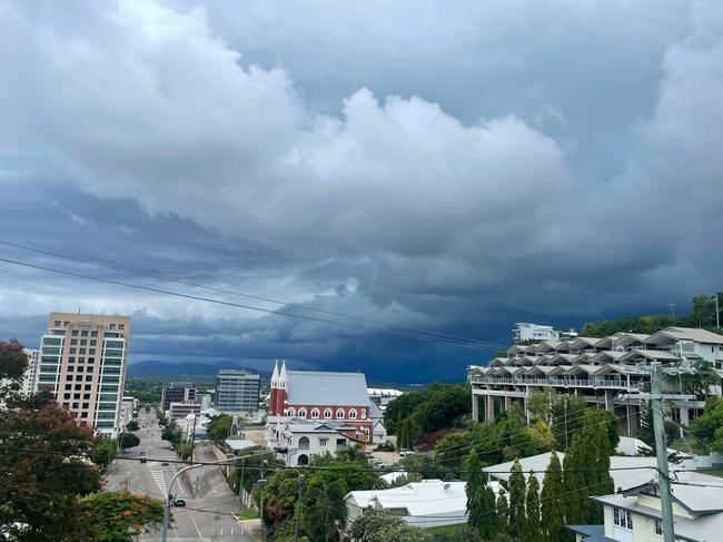 Storm clouds roll over Townsville on Wednesday January 1.