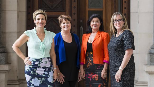 Standing up: Regional Victorian mayors Anna Speedie, Pam Clarke, Sam McIntosh and Margaret O’Rourke are part of a new era of female representation in local government. Picture: Dannika Bonser