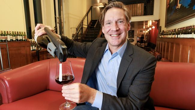 Greg Lambrecht’s device helps wine last longer after the bottle is opened. Picture: David Geraghty