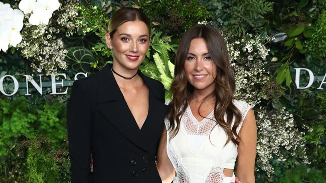 Jasmine Yarbrough and Tamie Ingham prepare to enjoy the David Jones Spring Summer 18 Collections Launch at Fox Studios. Picture: Getty