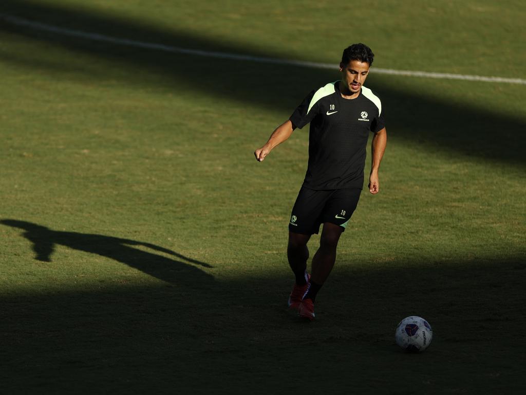 Daniel Arzani has impressed at Socceroos training sessions this week. Picture: Darrian Traynor/Getty Images