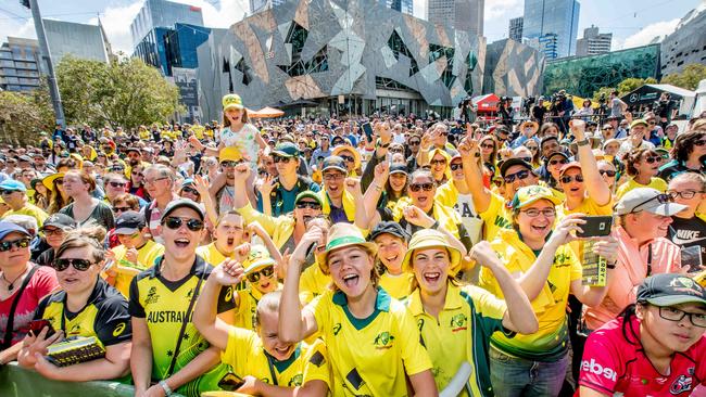 Australian Team ICC Twenty20 World Cup Celebration Event at Federation Square. Picture: Tim Carrafa