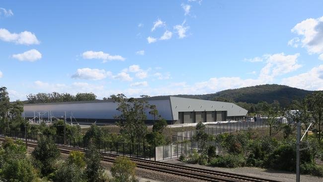 Major construction at the $265m new Intercity Fleet maintenance facility at Kangy Angy has finished. Picture: Richard Noone