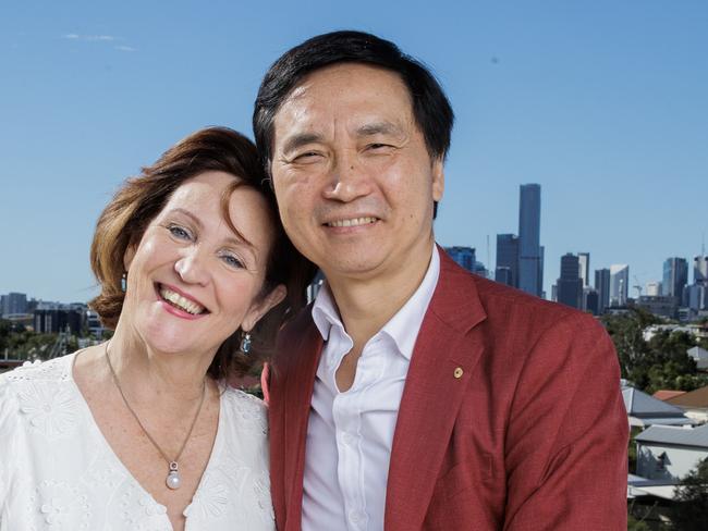 Artistic Director of Queensland Ballet Li Cunxin and wife Mary at the Thomas Dixon Centre after announcing their retirement on Tuesday. Picture Lachie Millard