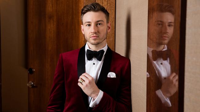 Matthew Mitcham models jewellery from the H&H Collection, at The Darling, Pyrmont. Picture: Justin Lloyd
