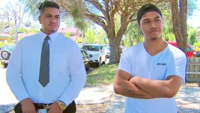 Tevita Mahina, 17, and his cousin Isaac Tupou, also 17. Picture: Channel 9