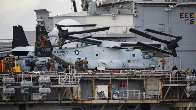 The US Marines arrived in Sydney on Tuesday. Picture: Justin Lloyd