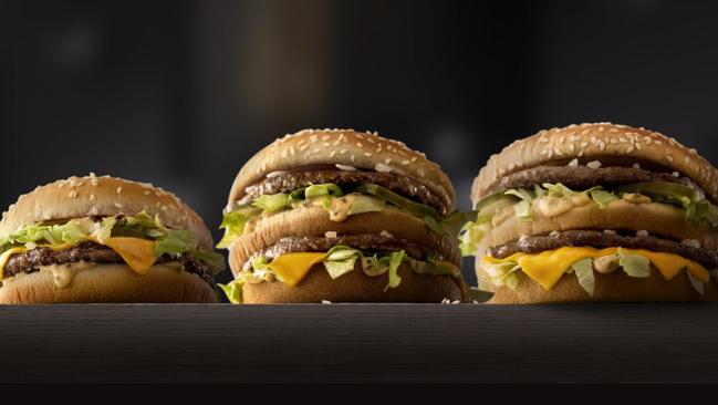 Selection of McDonald’s burgers. Picture: McDonald's via AP