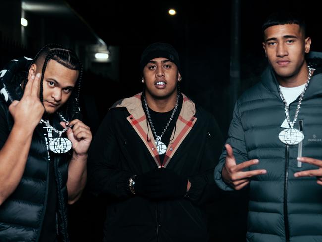 Sydney rap group OneFour. (L-R) Spenny, J Emz and  Pio 'YP' Misa. Picture: SUPPlied.