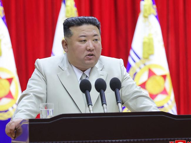 North Korea's leader Kim Jon-un pictured at an undisclosed location in August. Picture: KCNA VIA KNS / AFP