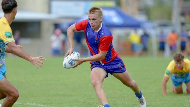 Lane Abraham in action for the Newcastle-Maitland Region Knights against the Northern Rivers Titans during round one of the Laurie Daley Cup. Picture: DC Sports Photography.