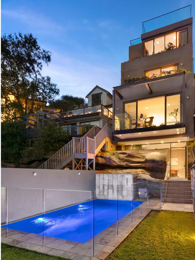 The five-storey home has a swimming pool.