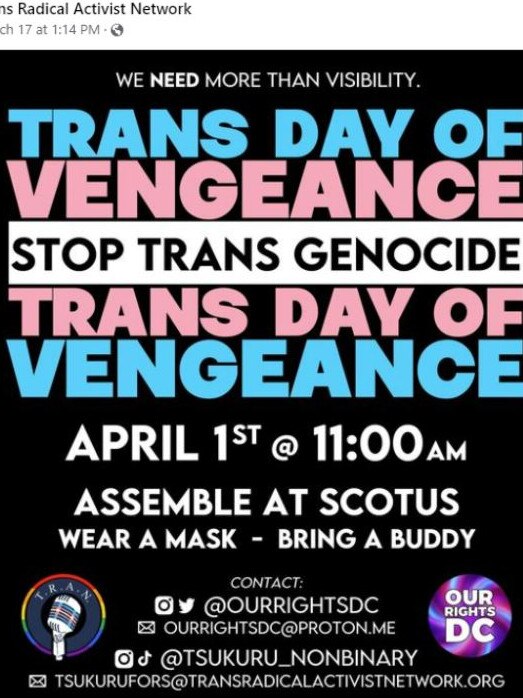 ‘Trans Day of Vengeance’ protest to take place on Saturday.