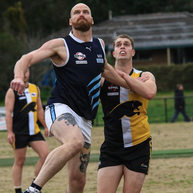 Silvan ruckman James Charge is set to return for the Division 4 grand final. Picture: Davis Harrigan