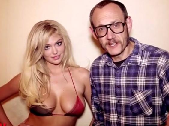 Model Kate Upton and photographer Terry Richardson from the famous 'Cat Daddy' video. Picture: Terry TV