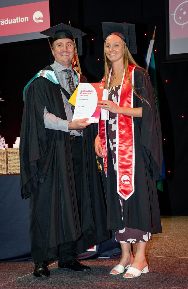 For Erin Cardy, (right) becoming a nurse was far from easy. Late-night study sessions, tough assessments, and moments of self-doubt nearly had her swapping scrubs for a coffee shop. Picture: TAFE QLD