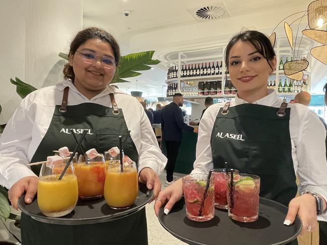 Staff Kriti Raj and Azadeh Kalantari serve delicious beverages.