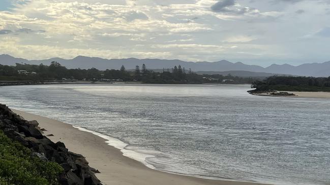 The entrance to the river at Urunga looking back from the boardwalk on the afternoon of January 30. Picture: Janine Watson