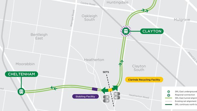 A map showing where tunnel boring machines will be launched to dig the first 16km of the Suburban Rail Loop East, after changes to the construction plan. Source: Suburban Rail Loop Authority. SRL