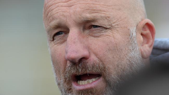 MPNFL Division 1: Frankston Bombers v Mornington at Baxter Park. Mornington coach Simon Goosey. Picture: AAP/Chris Eastman