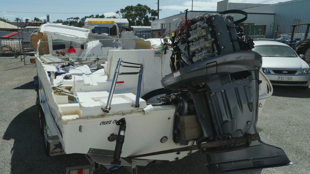 Pictures show the damage to the boat. Picture: MISSING LINK MEDIA