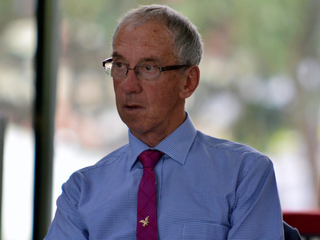 Ray Murrihy at the stewards conference in Launceston. TAS RACING