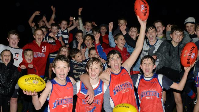 Junior Kalkee footballers and Auskickers. Picture: Karla Northcott