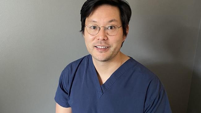 Dr Sidney Sunwoo, an emergency children's specialist, who has created a video medical consultation service with paediatric specialists around Australia. Picture: supplied