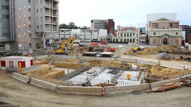 The beginning of major building works at the Royal Hobart Hospital redevelopment. Picture: SAM ROSEWARNE