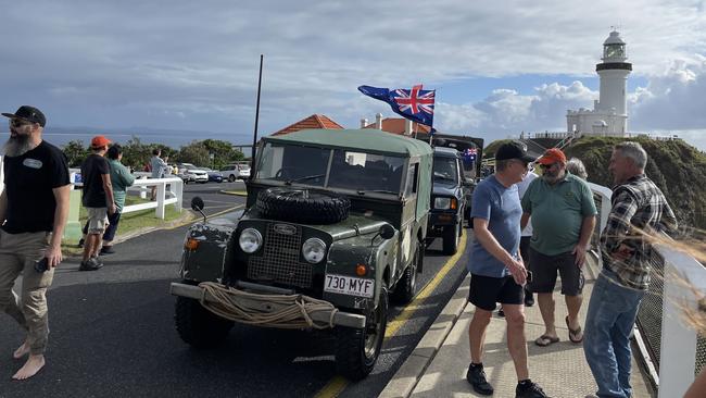 The Land Rovers at Cape Byron. Picture: Savannah Pocock