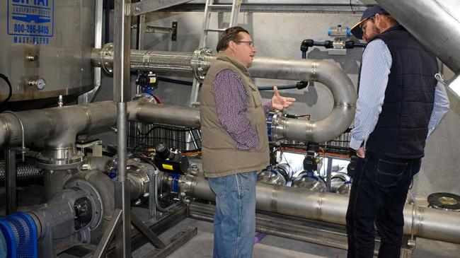 SNEAK PEEK: Customers and suppliers were treated to a tour at the opening of the new Performance Feeds plant in Dalby. Picture: Emily Bradfield