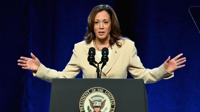 US Vice President Kamala Harris speaks at the Constitutional Convention of the UNITE HERE hospitality union in New York last month.