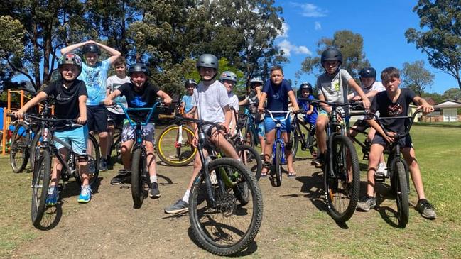 A group of Kellyville kids enjoying their bike tracks at Martin Knight Reserve.