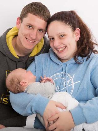 Daniel Stirling and Sarah Paino with their first-born son.