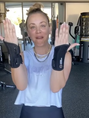 Kaley Cuoco revealed she developed carpal tunnel from holding her baby daughter.