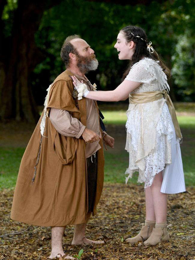 BEST PHOTOGRAPHS 2022. Evan Morgan. Emma Smith as Ariel and Brendan O'Connor as Prospero in the TheatreiNq's production of Shakespeare's The Tempest which opens at Queens Gardens on Wednesday. Picture: Evan Morgan