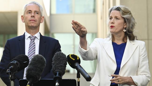 Immigration Minister Andrew Giles and Home Affairs Minister Clare O’Neil. Picture: NCA NewsWire / Martin Ollman