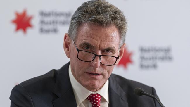 Newly appointed NAB CEO Ross McEwan speaks to media in Melbourne this morning. Picture: AAP