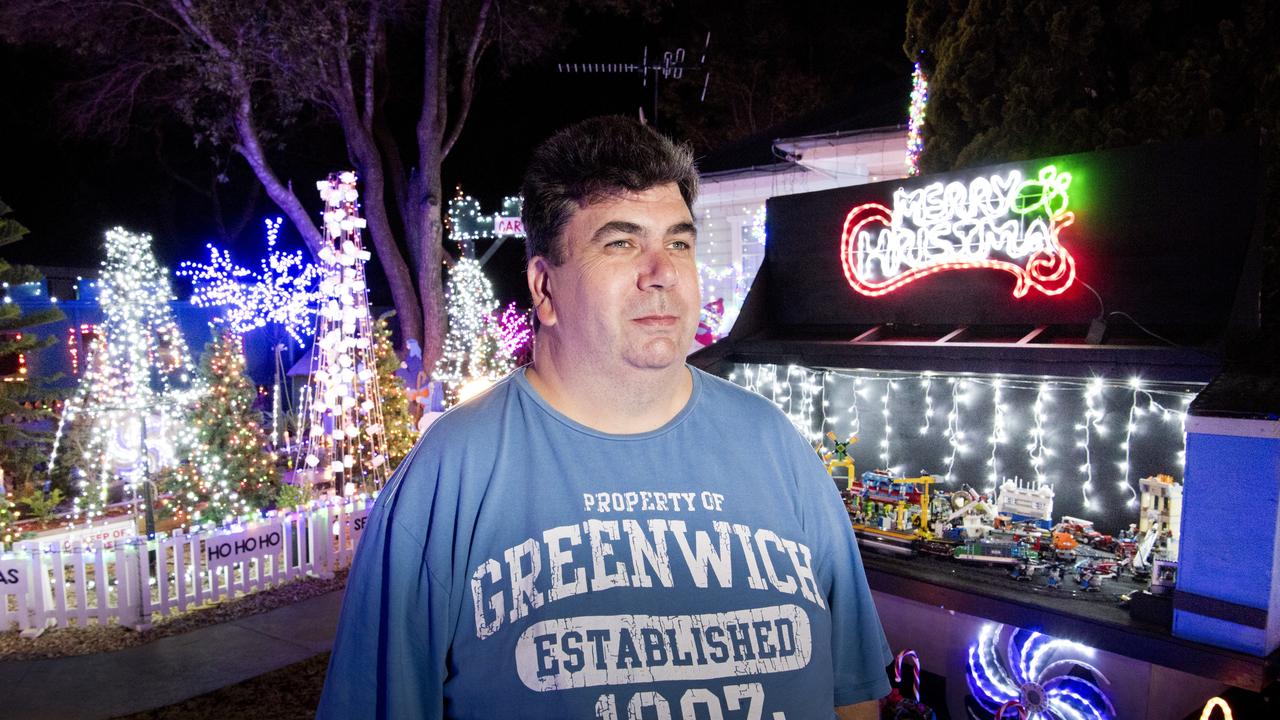 Len Eastwell with his Christmas light display at 98 Curzon St. Picture: Nev Madsen. Wednesday, 27th Nov, 2019