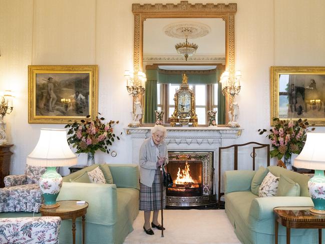 The Queen waits in the Drawing Room before receiving Liz Truss at Balmoral Castle. Picture: Jane Barlow - WPA Pool/Getty Images