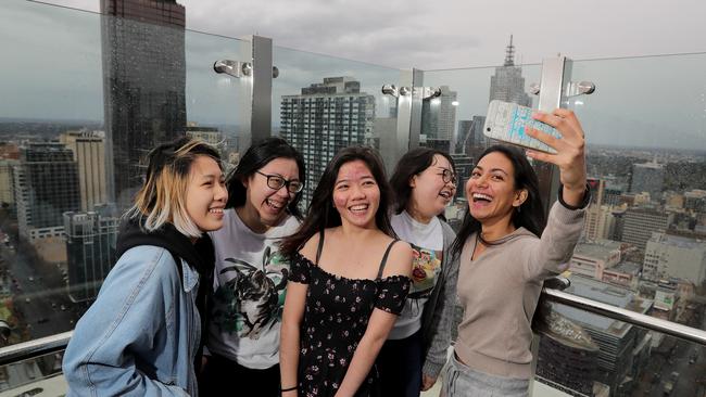 A group of international students in Melbourne.